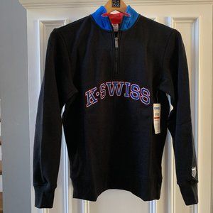 K-Swiss Men's Quarter Zip Fleece Black Small NWT